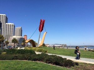 Cupid's span with a little of the city in the background