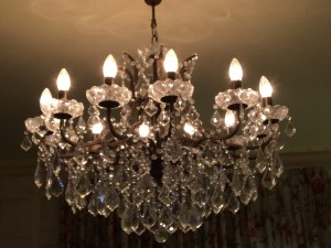 The chandelier in our room. 