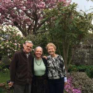 My Mom and our hosts in their garden